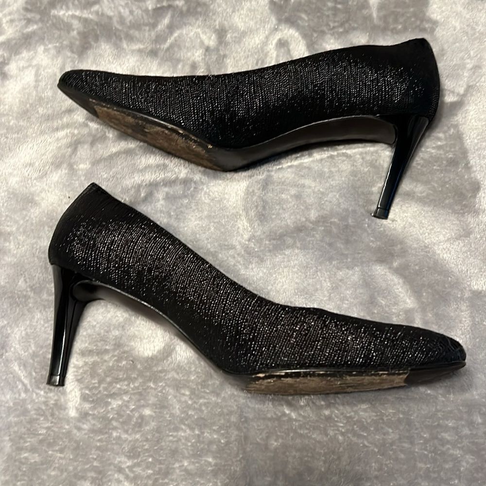Stuart Weiztman Black Snakeskin Heels - image 4